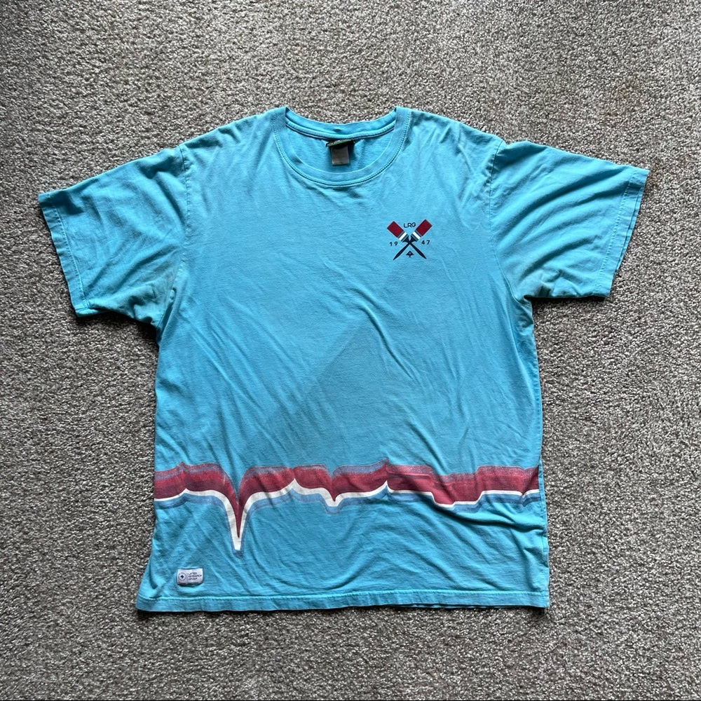 Lifted Research Group LRG Mens Blue Paint Brush Logo Shirt 2XL